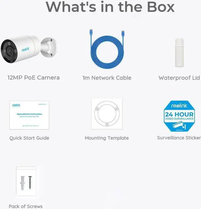 Alt view image 7 of 14 - Reolink 12MP PoE Bullet Security Camera with Powerful Spotlight, Smart Person/Vehicle Detect, 2-way Audio
