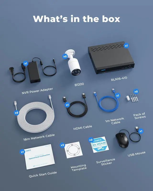 Alt view image 7 of 7 - REOLINK 16CH 12MP PoE Security Camera System, 8 Bullets H.265 12MP Cameras with Person/Vehicle Detection and Spotlights,16CH NVR with 4TB HDD for 24-7 Recording