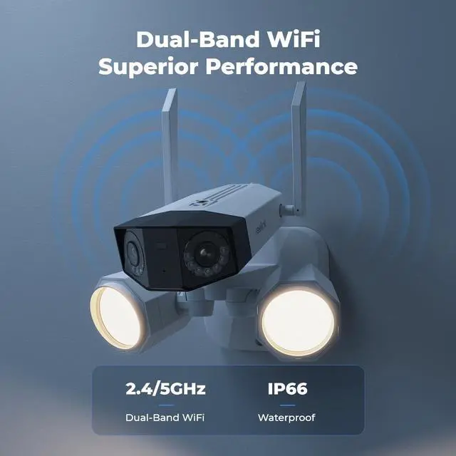 Alt view image 3 of 7 - Reolink Duo Floodlight WiFi Wireless Camera, 4K Dual-Lens, 2.4G/5GHz WiFi, 180 FOV, Smart Human/Vehicle/Pet Detection, Color Night Vision, Outdoor Security Camera