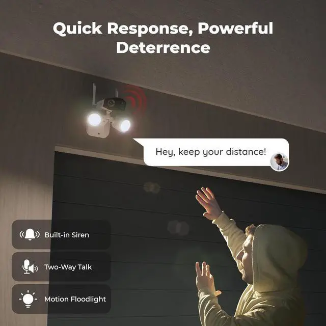 Alt view image 4 of 7 - Reolink Duo Floodlight WiFi Wireless Camera, 4K Dual-Lens, 2.4G/5GHz WiFi, 180 FOV, Smart Human/Vehicle/Pet Detection, Color Night Vision, Outdoor Security Camera