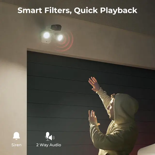 Alt view image 4 of 7 - REOLINK Duo Floodlight PoE Wired Camera, 4K Floodlight, 180 Degree Ultra-Wide Angle, Human/Vehicle/Pet Alerts, 1800 Lumen Floodlights, Two Way Talk, for PoE Security Camera System Outdoor