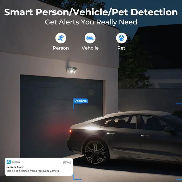 Alt view image 6 of 7 - REOLINK Duo Floodlight PoE Wired Camera, 4K Floodlight, 180 Degree Ultra-Wide Angle, Human/Vehicle/Pet Alerts, 1800 Lumen Floodlights, Two Way Talk, for PoE Security Camera System Outdoor