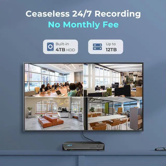 Alt view image 6 of 7 - Reolink 16CH 6K PoE Security Camera System, 16pcs 12MP IP Camera Human/Car Detect, IP66 Waterproof +1pc 16CH H.265 NVR Pre-Installed 4TB HDD (Include 16pcs 18M Cat5 Cables) - RLK16-1224B16-A