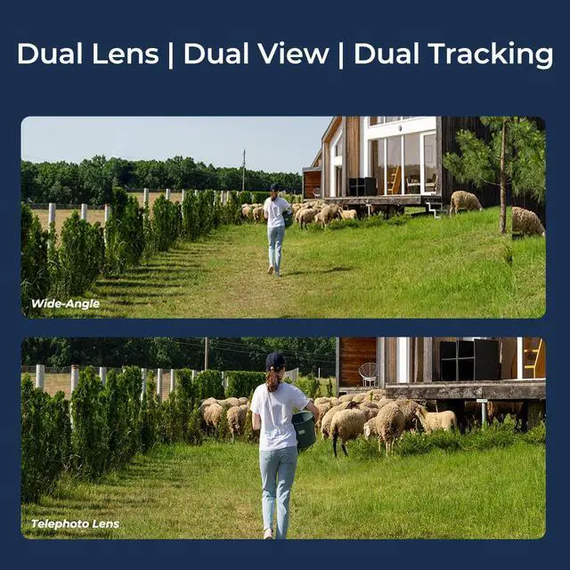 Alt view image 2 of 7 - Reolink  2pcs Trackmix LTE With Reolink Black Solar Panel 2 Dual-Lens 4G PTZ Camera with Auto-Zoom Tracking