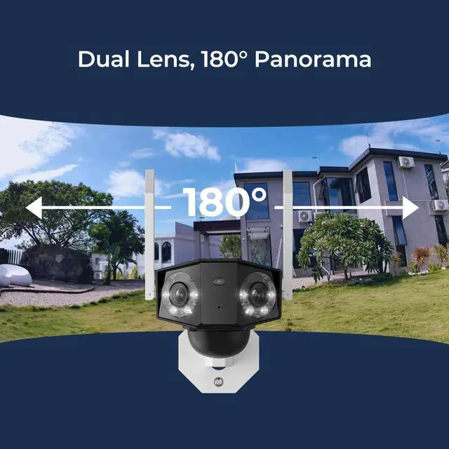 Alt view image 4 of 7 - Reolink  2pcs Duo 2 LTE With Black Solar Panel 2 4G Dual Lens Battery/Solar Powered Camera