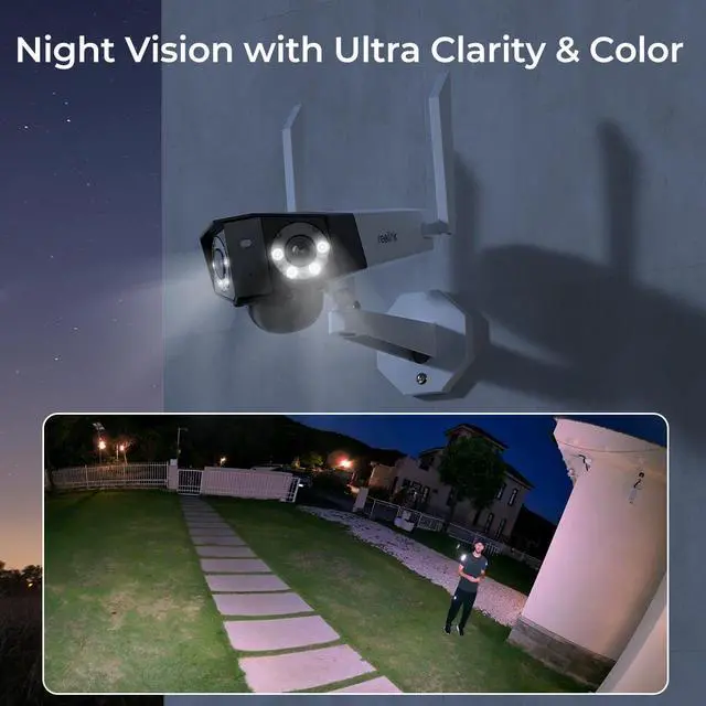 Alt view image 3 of 7 - Reolink  2pcs Duo 2 LTE With Black Solar Panel 2 4G Dual Lens Battery/Solar Powered Camera