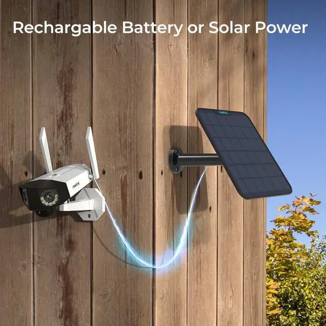 Alt view image 5 of 7 - Reolink  2pcs Duo 2 LTE With Black Solar Panel 2 4G Dual Lens Battery/Solar Powered Camera