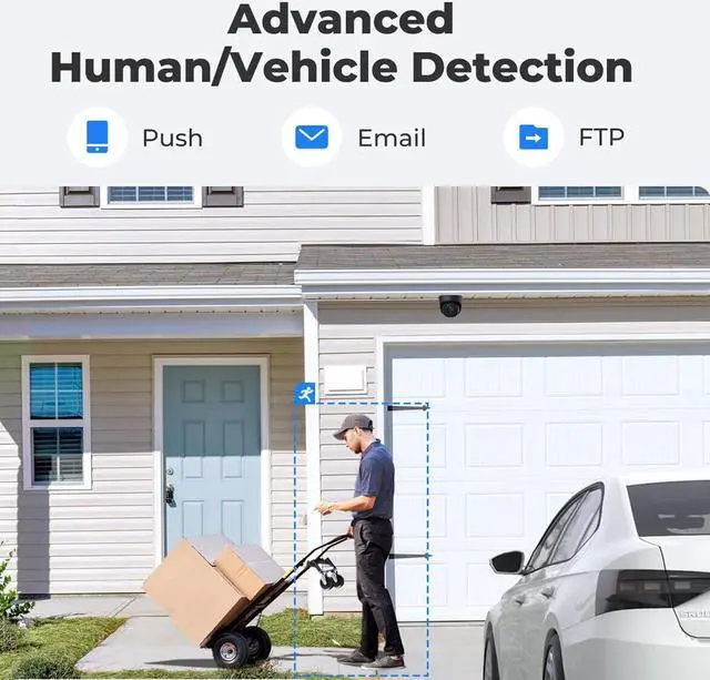 Alt view image 3 of 7 - Reolink  2pcs RLC-520A Black 5MP PoE IP Camera with Person/Vehicle Detection, 100ft Night Vision