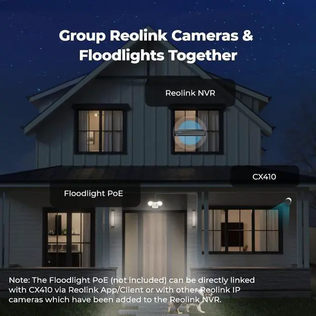 Alt view image 5 of 7 - Reolink  2pcs CX410 ColorX 2K 4MP PoE IP Camera with True Full-Color Night Vision