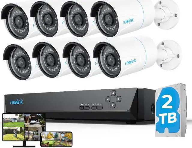 Main image of Reolink 5MP 8CH PoE Security System, 8pcs 5MP Wired PoE IP Cameras Outdoor, Smart Person/Vehicle Detection, 6K 8CH NVR with 2TB HDD for 7/24 Recording - RLK8-510B8-A
