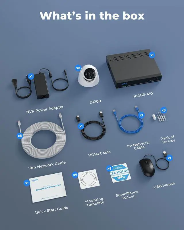 Alt view image 7 of 7 - REOLINK 12MP PoE Security Camera System, 8pcs H.265 12MP Security Cameras Wired, Person Vehicle Pet Detection, Two-Way Talk, Spotlights Color Night Vision, 16CH NVR with 4TB HDD, RLK16-1200D8-A