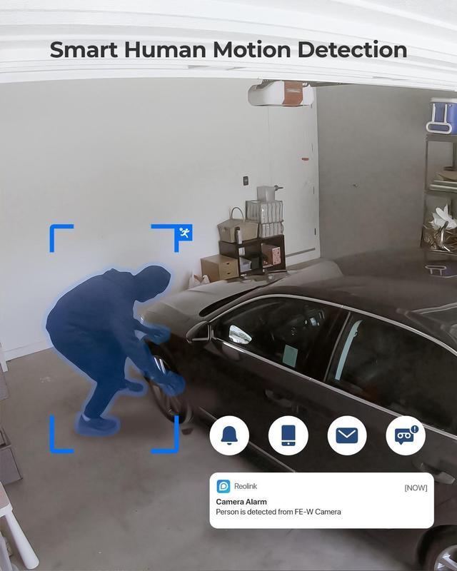 Alt view image 4 of 7 - REOLINK WiFi Fisheye Camera, 2K+ 6MP 360° Panorama, 2.4/5GHz WiFi Indoor Security Camera, Person Motion Detection, 2-Way Audio, Multiple Panoramic Display Views, Ceiling/Wall/Desk Mount, FE-W (White)