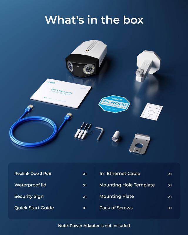 Alt view image 8 of 7 - REOLINK Duo 3 PoE 16MP 8K UHD Dual-Lens PoE Security Camera with 180° Panoramic View, Motion Track, F1.6 Color Night Vision, Person/Vehicle/Animal Detection, Supports 24/7 Recording,