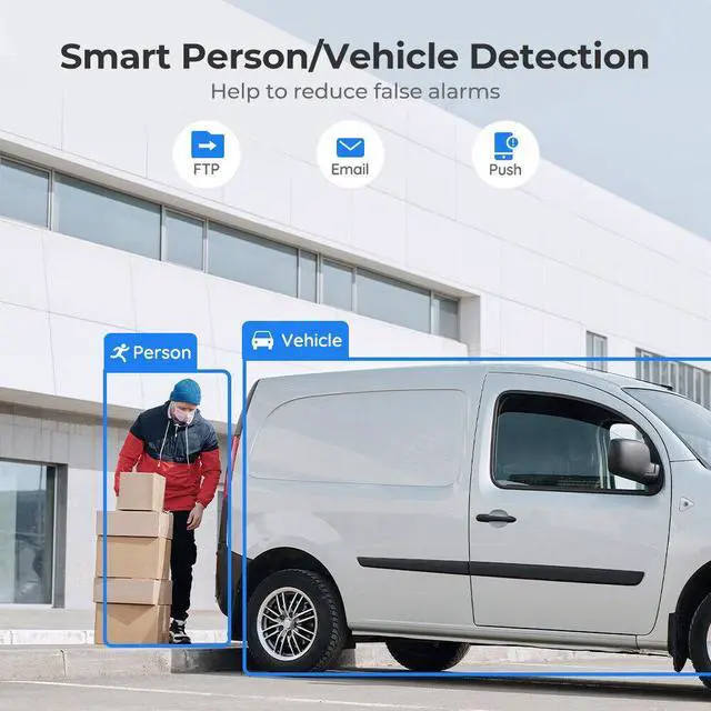 Alt view image 5 of 7 - Reolink RLK8-800B4-A 4K Security Camera System, 4pcs H.265 4K PoE Security Cameras Wired with Smart Person Vehicle Detection, 8MP/4K 8CH NVR with 2TB HDD for 24/7 Recording