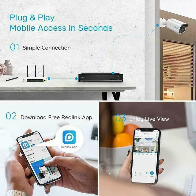 Alt view image 6 of 7 - Reolink RLK8-800B4-A 4K Security Camera System, 4pcs H.265 4K PoE Security Cameras Wired with Smart Person Vehicle Detection, 8MP/4K 8CH NVR with 2TB HDD for 24/7 Recording