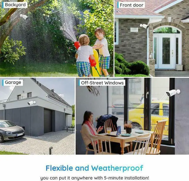 Alt view image 2 of 7 - Reolink RLK8-800B4-A 4K Security Camera System, 4pcs H.265 4K PoE Security Cameras Wired with Smart Person Vehicle Detection, 8MP/4K 8CH NVR with 2TB HDD for 24/7 Recording