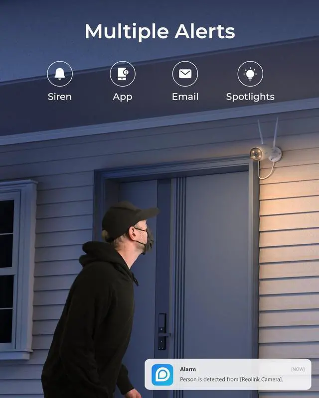 Alt view image 3 of 7 - Reolink CX410W 4MP Smart 2K Wi-Fi Security Camera with True Full-Color Night Vision, Person/Vehicle/Animal Detection, Two-way audio