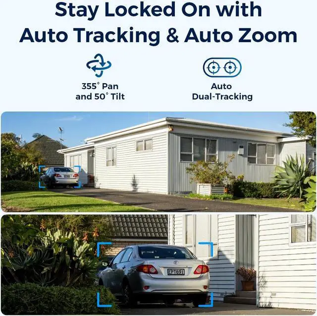Alt view image 3 of 7 - Reolink Argus Track 4K PTZ Battery WiFi Wireless Camera with Auto Zoom Tracking Pan, Tilt & 6X Hybrid Zoom, Two Way Audio, Color Night Vision, 8MP HD Dual Lens with Solar Panel Security Camera