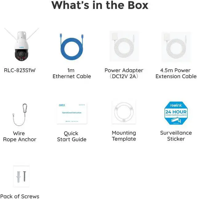 Alt view image 7 of 7 - Reolink RLC-823S1W 4K WiFi PTZ Security Camera with 360° Auto Tracking 5X Optical Zoom, Two-Way Audio Person/Vehicle/Animal Detection 2.4/5 GHz Dual-Band Wi-Fi 6 8MP UHD Camera