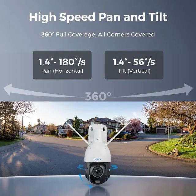 Alt view image 3 of 7 - Reolink RLC-823S1W 4K WiFi PTZ Security Camera with 360° Auto Tracking 5X Optical Zoom, Two-Way Audio Person/Vehicle/Animal Detection 2.4/5 GHz Dual-Band Wi-Fi 6 8MP UHD Camera