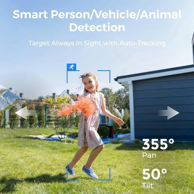 Alt view image 2 of 7 - Reolink 2K 4MP WiFi Surveillance Outdoor Indoor Camera Pan & Tilt with Auto Tracking True Full-Color Night Vision F1.0 Super Aperture 2.4/5 GHz Dual-Band Wi-Fi ColorX Security Camera E1 Outdoor CX