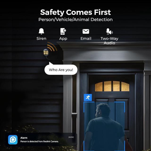 Alt view image 4 of 7 - Reolink CX810 4K PoE Camera ColorX 4K HD Spotlight Full Color Night Vision F1 Super Aperture 1/1.8" sensor with 2-Way Audio, Person/Vehicle/Animal Detection IP67 Weatherproof IP Security Camera