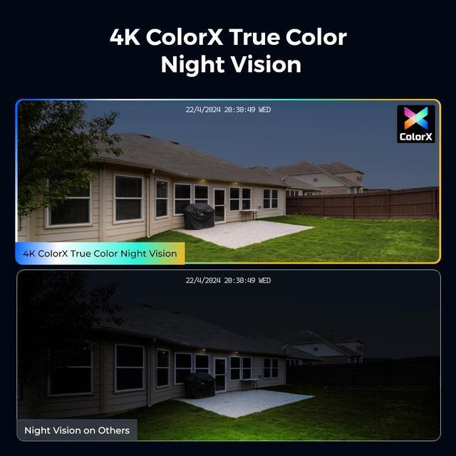 Alt view image 3 of 7 - Reolink CX810 4K PoE Camera ColorX 4K HD Spotlight Full Color Night Vision F1 Super Aperture 1/1.8" sensor with 2-Way Audio, Person/Vehicle/Animal Detection IP67 Weatherproof IP Security Camera