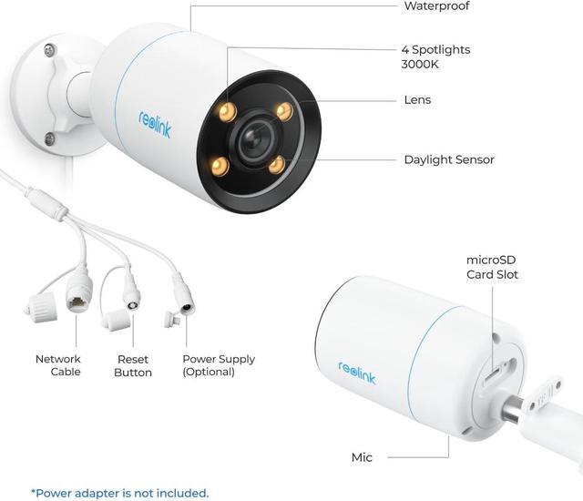 Alt view image 7 of 7 - Reolink CX810 4K PoE Camera ColorX 4K HD Spotlight Full Color Night Vision F1 Super Aperture 1/1.8" sensor with 2-Way Audio, Person/Vehicle/Animal Detection IP67 Weatherproof IP Security Camera