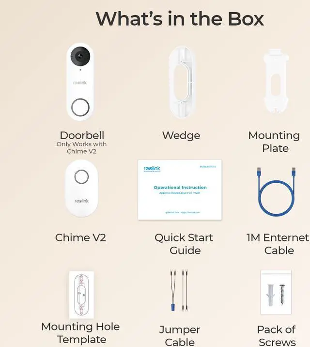 Alt view image 7 of 7 - Reolink  Video 5MP Doorbell Camera Smart 2K+ Wired PoE Video Doorbell with Chime, Smart Person Detection Works with Reolink NVRs, 24/7 Recording