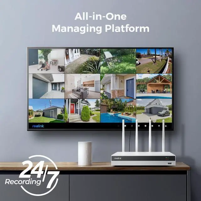 Alt view image 5 of 7 - Reolink 4K HD Surveillance WiFi Camera System 8MP Auto Tracking for 24/7 Person/Vehicle/Animal Detection, 4Pcs 2.4/5GHz Dual-Band Wi-Fi 6 PT Cameras with 12-Channel NVR 2TB HDD