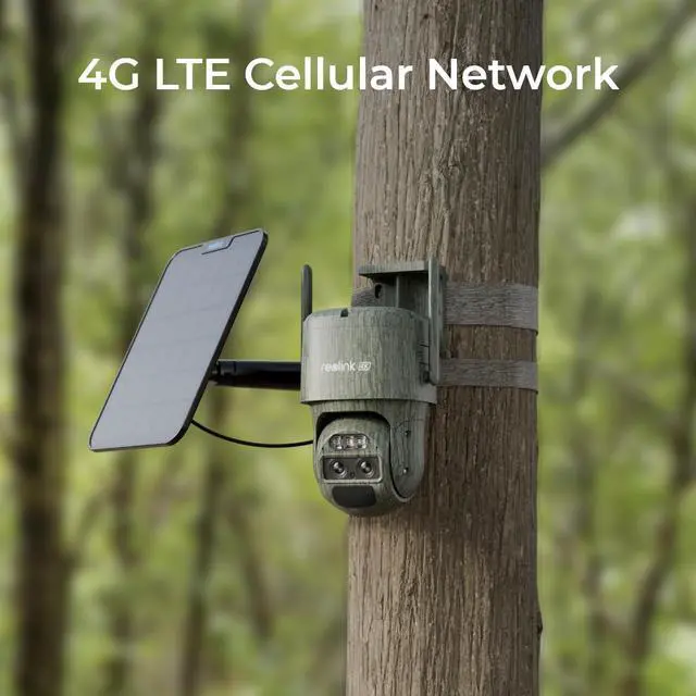 Alt view image 4 of 7 - Reolink 4G LTE Dual-Lens Battery Security Camera with Solar Panel Auto-Zoom Tracking
