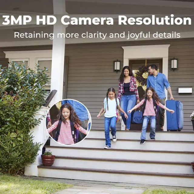 Alt view image 3 of 7 - Reolink Argus 3E WiFi Battery Security Camera 2K 3MP Cameras for Home Security Indoor Outside, No Extra Subscription Fee, Smart Detection, Rechargeable Battery Powered, Home Hub Compatible