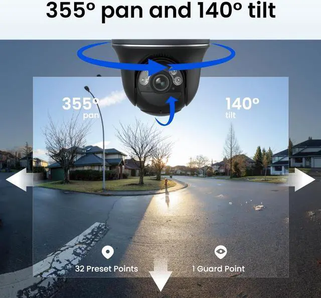 Alt view image 5 of 7 - Reolink Argus PT Ultra 4K Battery Security Cameras Wireless Outdoor, 360° Pan Tilt Solar, 8MP Color Night Vision, 2.4/5 GHz Wi-Fi, No Monthly Fee, Home Hub Compatible