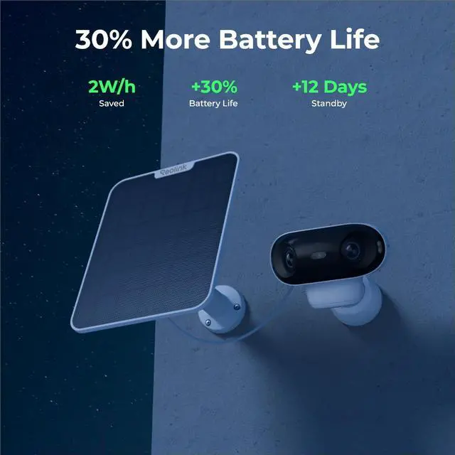 Alt view image 4 of 14 - Reolink 4K Battery Camera with 6W Black Solar Panel 180° Blindspot-free Color Vision Day and Night