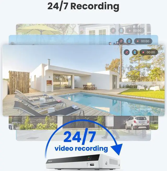 Alt view image 3 of 7 - Reolink RLN8-410 White 8-Channel PoE NVR for 24/7 Reliable Recording  Support up to 16MP 2TB HDD Built-in