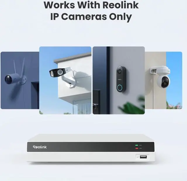 Alt view image 6 of 7 - Reolink RLN8-410 White 8-Channel PoE NVR for 24/7 Reliable Recording  Support up to 16MP 2TB HDD Built-in