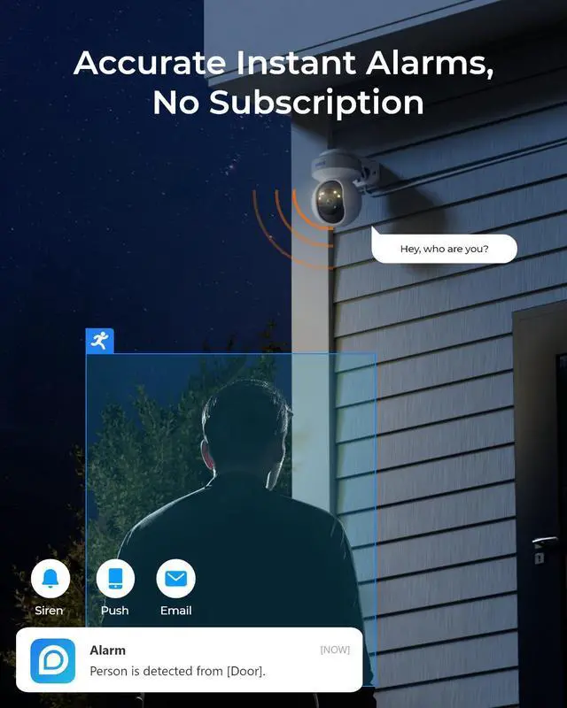 Alt view image 4 of 7 - Reolink RLK8-800PT4 PoE PT Outdoor Surveillance System 4K Color Night Vision 360° Coverage with Auto Tracking Human/Vehicle/Animal Detection 8-Channel 2TB NVR 24/7 Recording