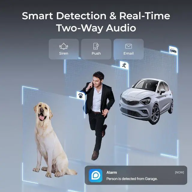 Alt view image 6 of 7 - REOLINK RLC-840A 2pcs Cameras 4K PoE IP Camera 125 Degree, Color Night Vision with 3000K Spotlight, IK10 Vandal Proof, Human/Vehicle/Animal Smart Detection, Up to 256GB microSD Card