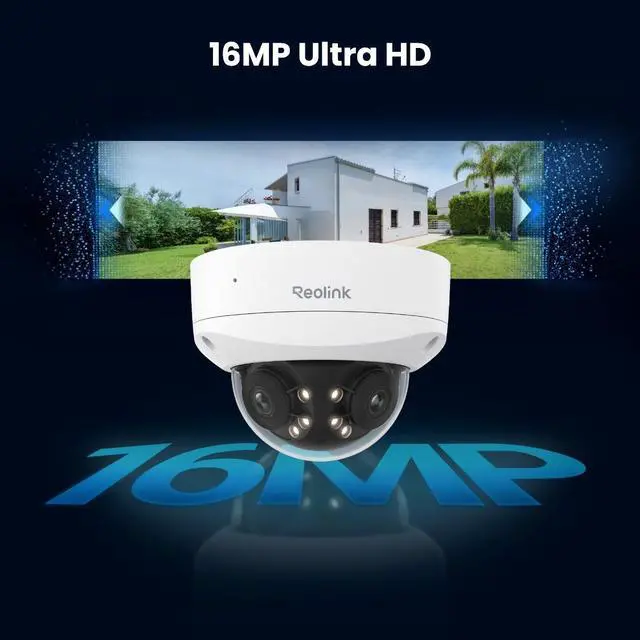 Alt view image 2 of 7 - Reolink Duo 3V PoE 8K 16MP 180° Dual-Lens PoE IP Camera, IK10 Vandal-Proof, Person/Vehicle/Animal Detection, Spotlight Color Night Vision, IP67 Weatherproof 4 Cameras