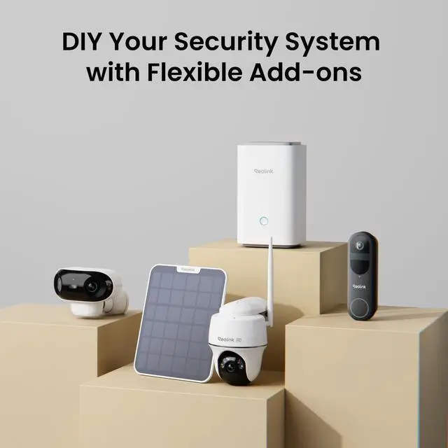 Alt view image 7 of 7 - Reolink Home Hub with Argus 3 Pro and Solar Panel Smart 2K 4MP Wire-Free Camera with Motion Spotlight Color Night Vision, Person/Vehicle Detection,White