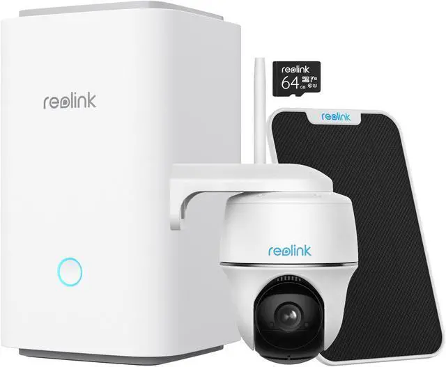 Main image of Reolink Home Hub with Argus PT and Solar Panel 5MP Wireless Wi-Fi Solar Battery Camera with Pan & Tilt Color Night Vision, White