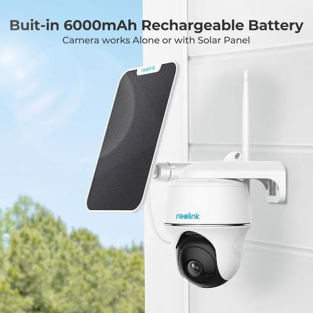 Alt view image 6 of 7 - Reolink Home Hub with Argus PT and Solar Panel 5MP Wireless Wi-Fi Solar Battery Camera with Pan & Tilt Color Night Vision, White