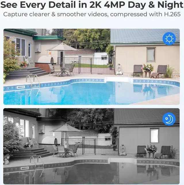 Alt view image 3 of 7 - Reolink Home Hub with 2x Argus PT and Solar Panel 5MP Wireless Wi-Fi Solar Battery Camera with Pan & Tilt Color Night Vision, White