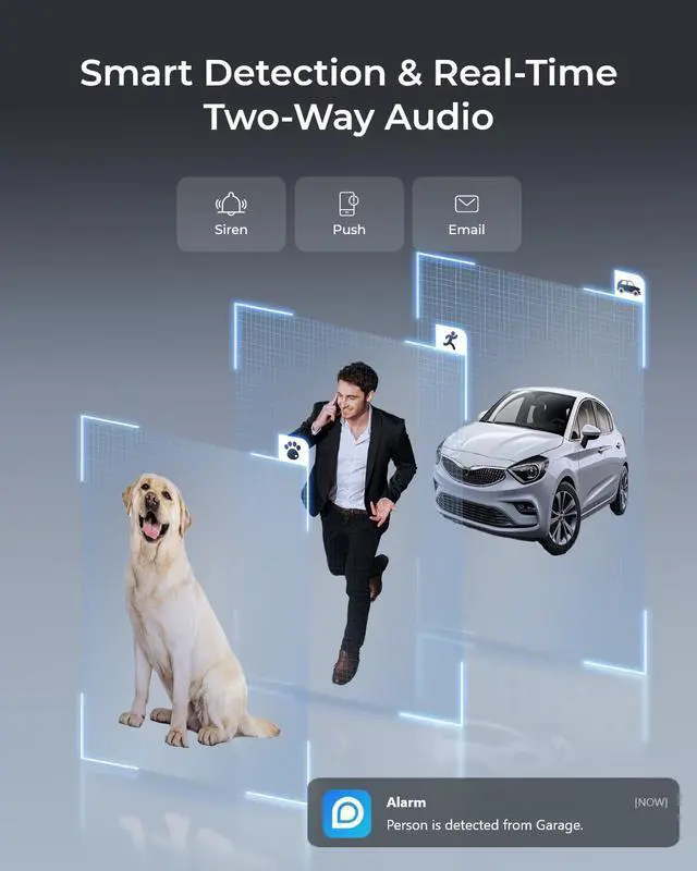 Alt view image 4 of 7 - Reolink 16CH PoE Security Camera System, 16pcs 4K IP Camera RLC-840A Human/Car Detect, IP66 Waterproof +1pc 16CH H.265 NVR Pre-Installed 4TB HDD (Include 16pcs 18M Cat5 Cables) - RLK16-840V16-A