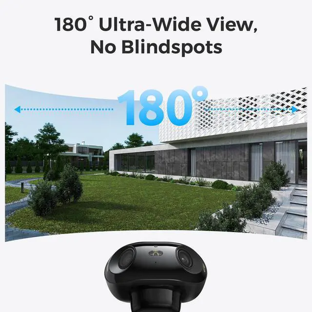 Alt view image 2 of 7 - Reolink Argus 4 Pro with With 6W White Solar Panel 4K Battery Camera ColorX Night Vision, 180° Blindspot-Free View, Outdoor Camera with Dual-Band Wi-Fi 6, Smart AI Detection, Home Hub Compatible Black