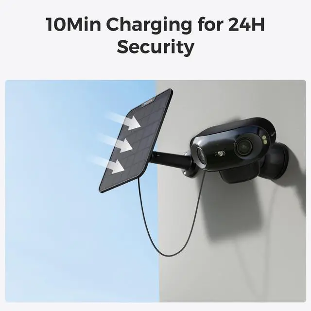 Alt view image 4 of 7 - Reolink Argus 4 Pro with With 6W White Solar Panel 4K Battery Camera ColorX Night Vision, 180° Blindspot-Free View, Outdoor Camera with Dual-Band Wi-Fi 6, Smart AI Detection, Home Hub Compatible Black