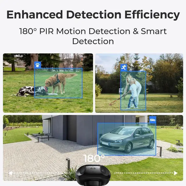 Alt view image 6 of 7 - Reolink Argus 4 Pro with With 6W White Solar Panel 4K Battery Camera ColorX Night Vision, 180° Blindspot-Free View, Outdoor Camera with Dual-Band Wi-Fi 6, Smart AI Detection, Home Hub Compatible Black