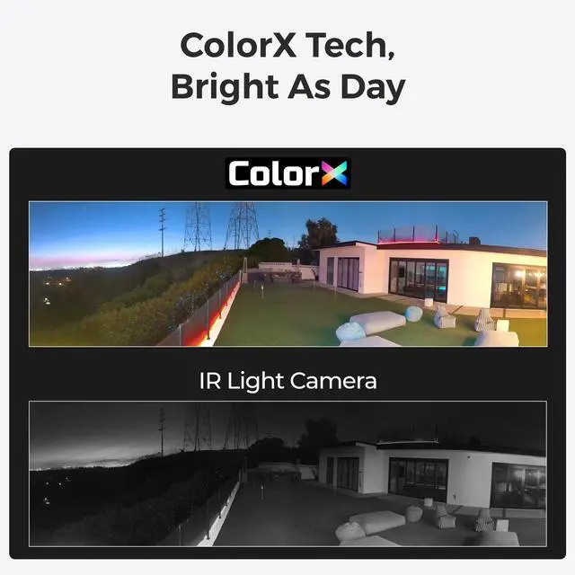 Alt view image 3 of 7 - Reolink Argus 4 Pro with With 6W White Solar Panel 4K Battery Camera ColorX Night Vision, 180° Blindspot-Free View, Outdoor Camera with Dual-Band Wi-Fi 6, Smart AI Detection, Home Hub Compatible Black