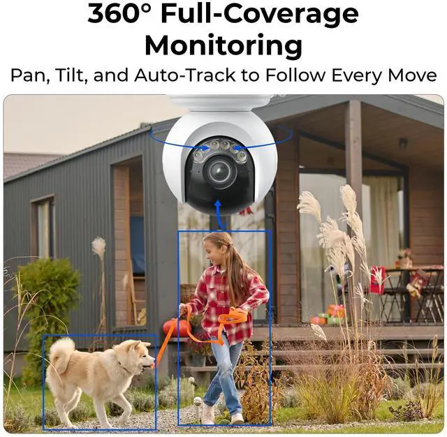 Alt view image 4 of 7 - Reolink Altas PT Ultra with 6W Solar Panel - 4K 8MP Wireless Pan & Tilt Long Lasting Solar/Battery Camera with Spotlights, ColorX Night Vision, 360° Automatic Tracking