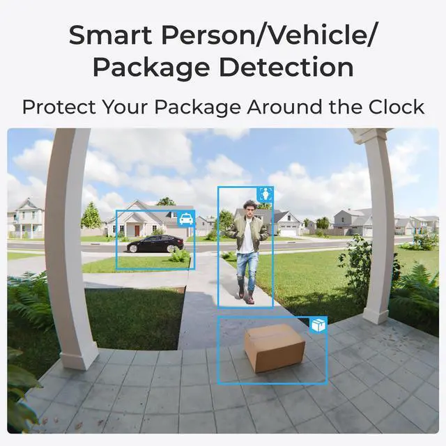 Alt view image 6 of 7 - Reolink Video Doorbell Battery - 2K Dual-Band Wi-Fi Battery Doorbell with 1:1 Head-to-Toe View, Person/Vehicle/Package Detection, IP65 Weatherproof White